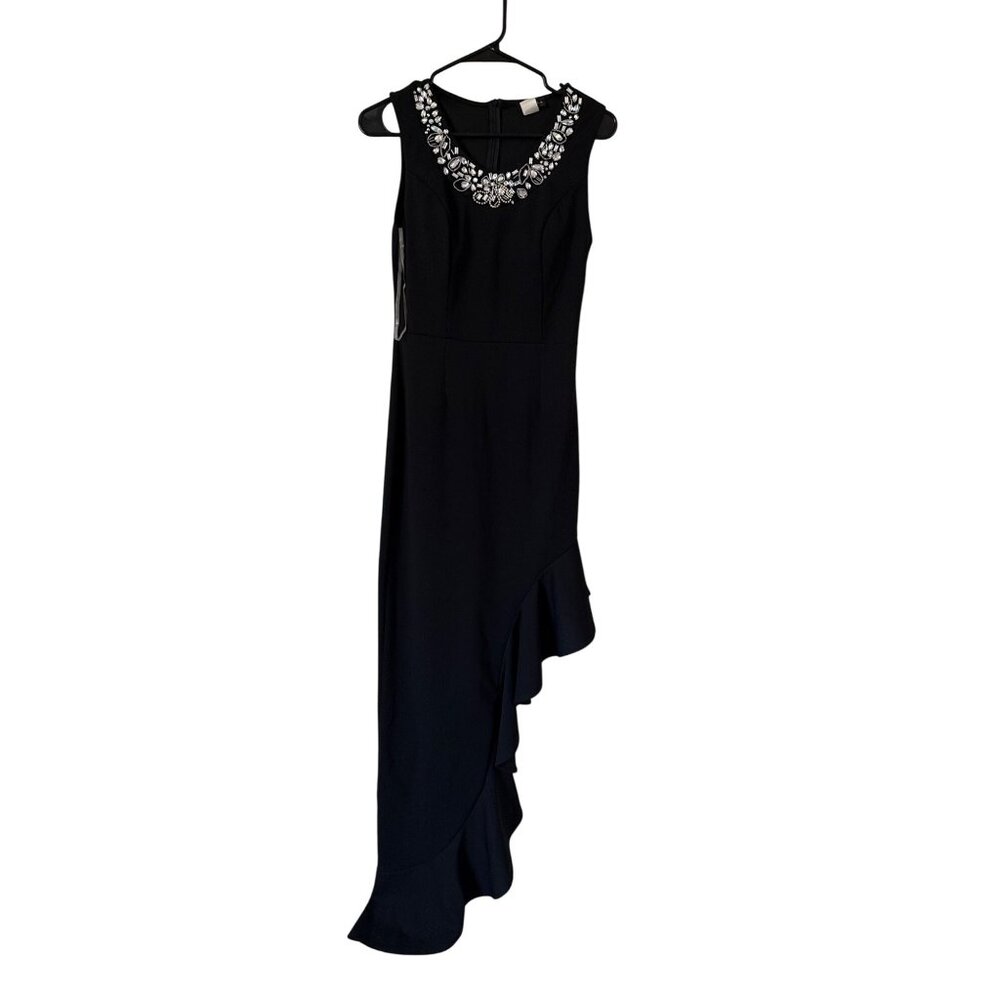 NWT LA Scala‎ Women's Black Size S Long Evening Dress Occasion Gala Rhinestone